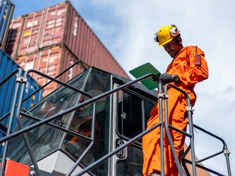 working man on equipment