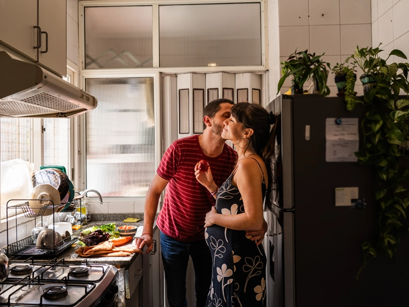 couple in new home