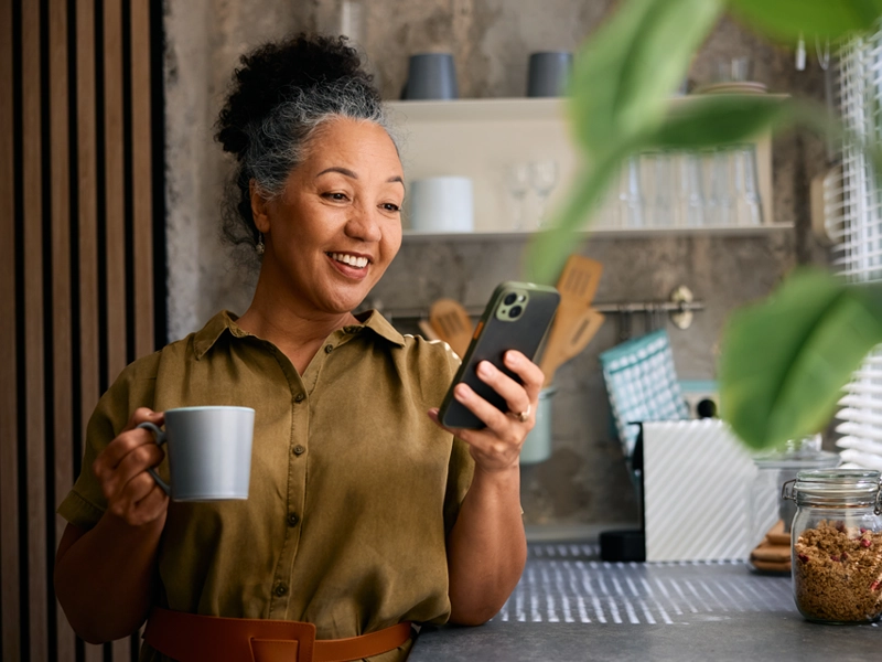 woman looking on phone